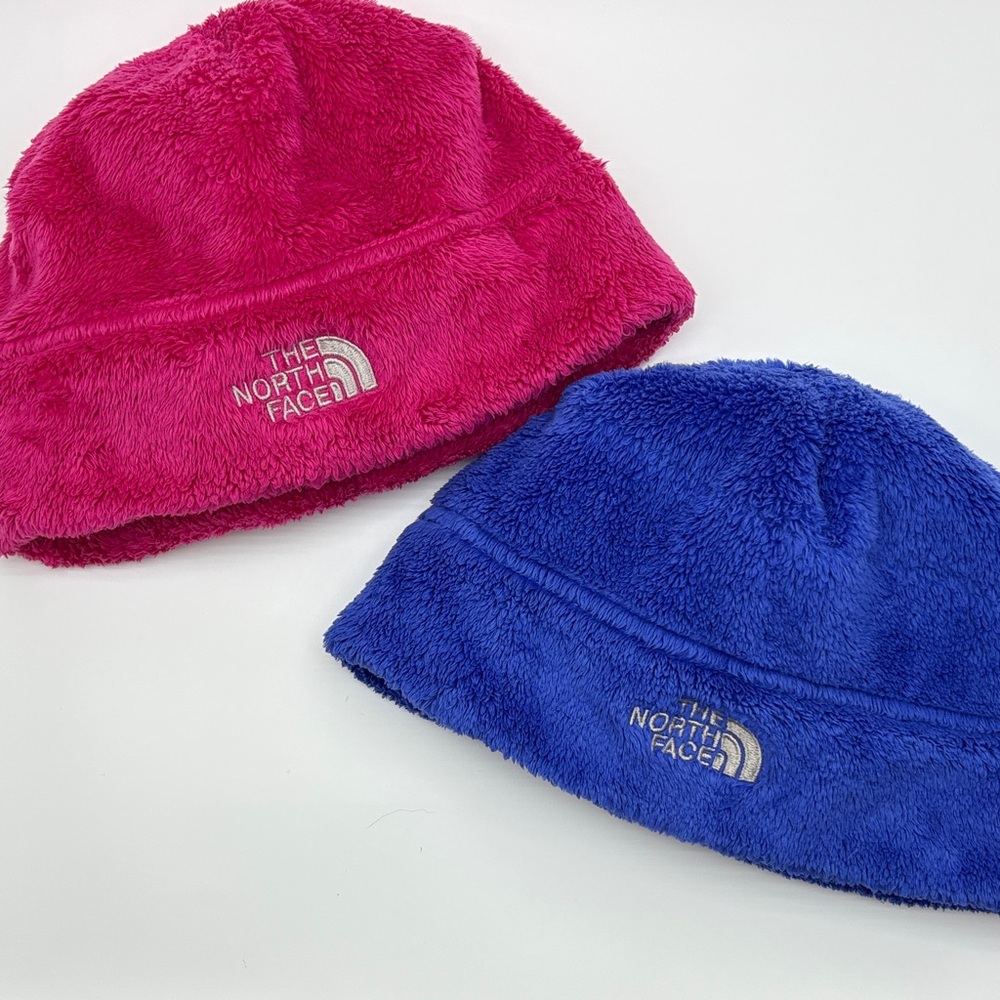 The North Face Fleece Hats - set of 2 - Pink and Blue - Youth Medium
